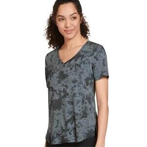 NWT Women’s Jockey Performance V-Neck Tee Gray/Black Galaxy Tie Dye Size 2X